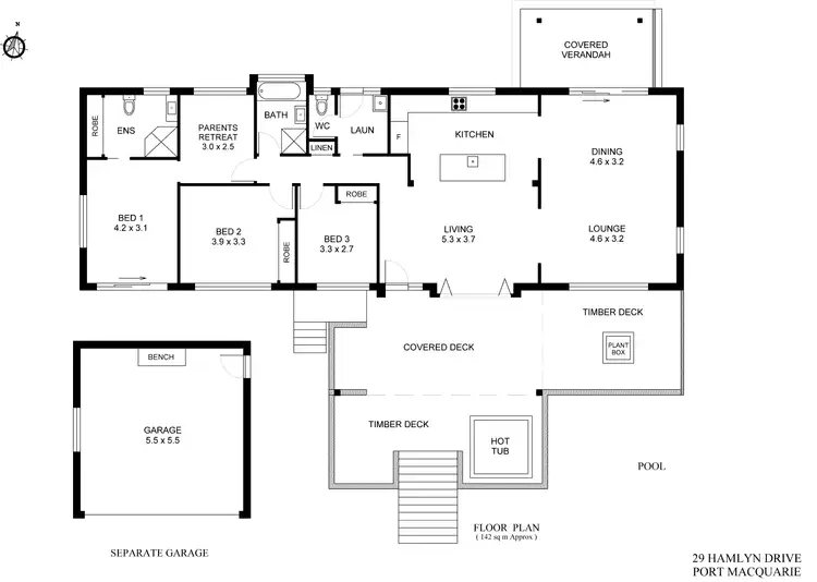 Floorplan of Homely house listing, 29 Hamlyn Drive, Port Macquarie NSW 2444