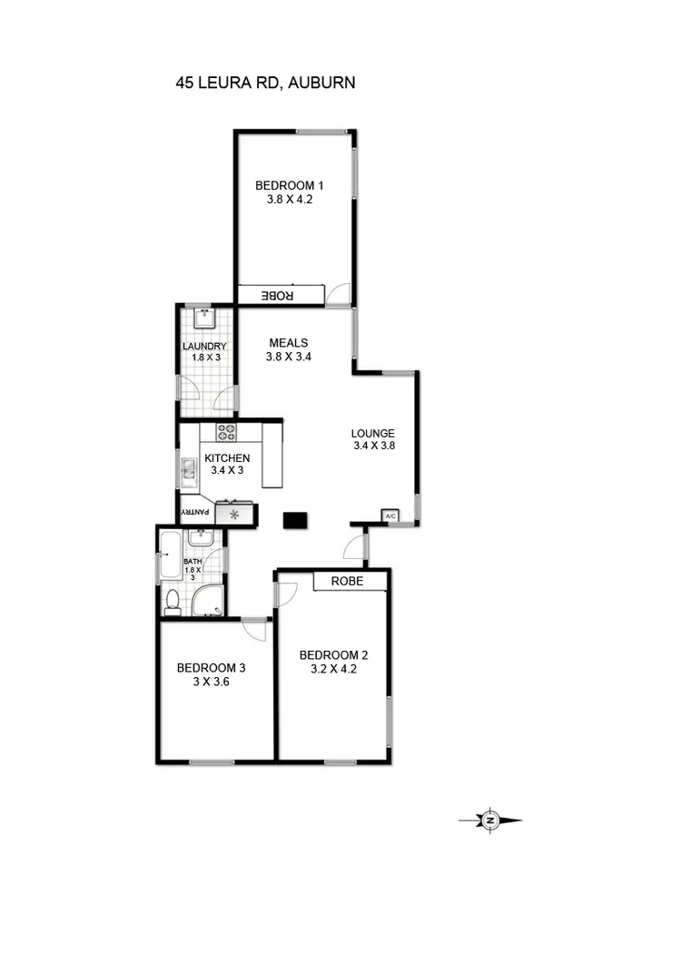 Floorplan of Homely house listing, 45 Leura Road, Auburn NSW 2144
