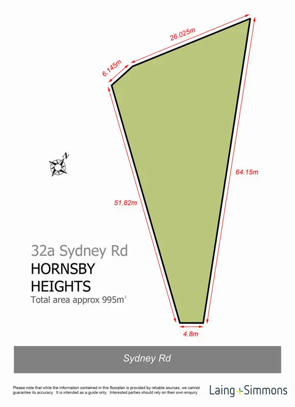 Floorplan of Homely land listing, 32a Sydney Road, Hornsby Heights NSW 2077