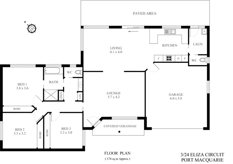 Floorplan of Homely villa listing, 3/24 Eliza Circuit, Port Macquarie NSW 2444