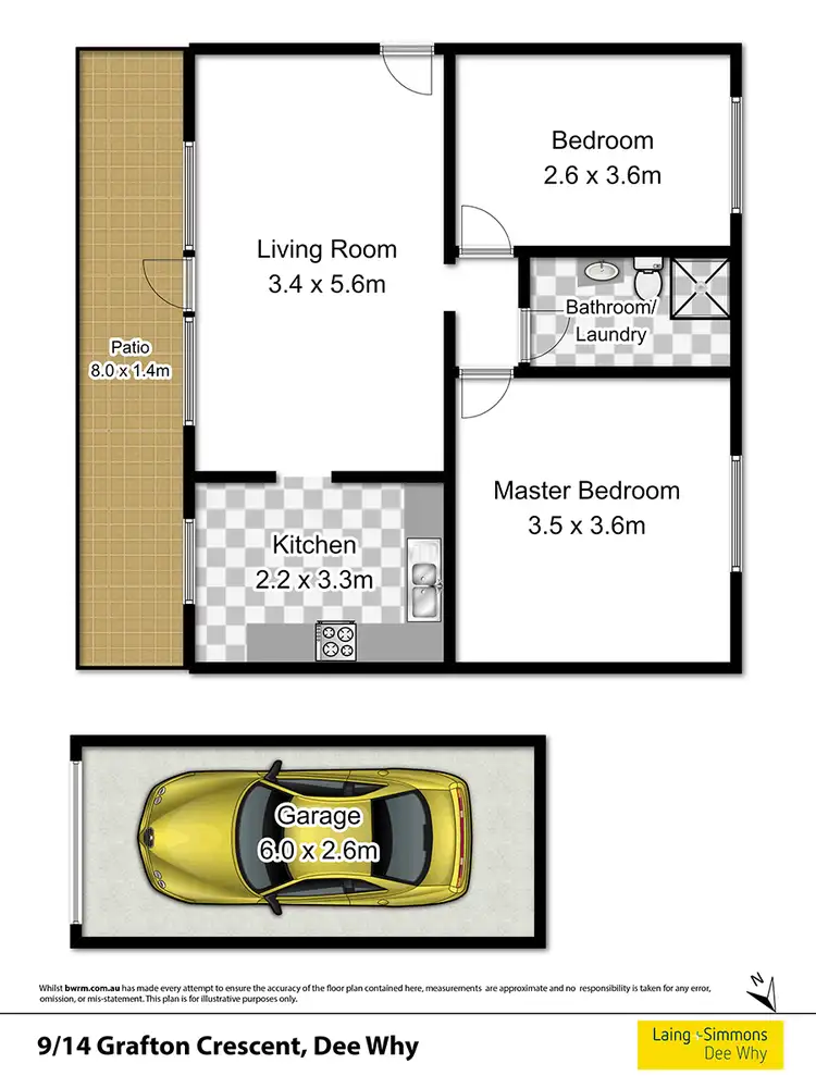 Floorplan of Homely unit listing, 9/14 Grafton Crescent, Dee Why NSW 2099