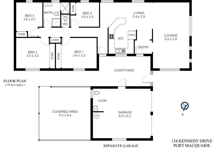 Floorplan of Homely house listing, 134 Kennedy Drive, Port Macquarie NSW 2444
