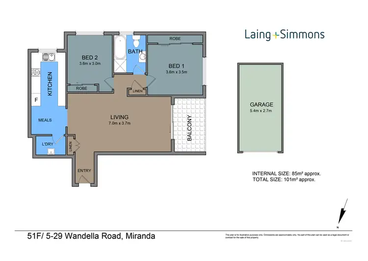 Floorplan of Homely apartment listing, 51F/5-29 Wandella Road, Miranda NSW 2228