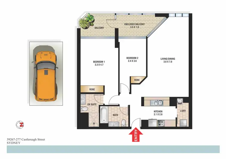 Floorplan of Homely apartment listing, 39/267-277 Castlereagh Street, Sydney NSW 2000
