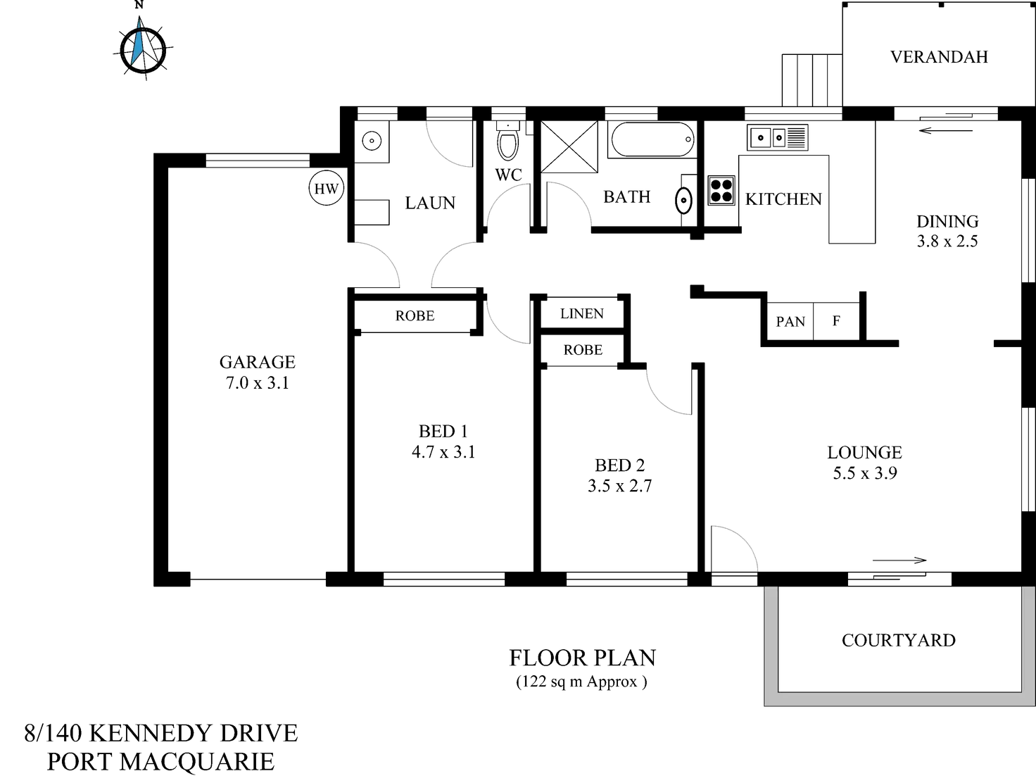 Floorplan of Homely villa listing, 8/140 Kennedy Drive, Port Macquarie NSW 2444