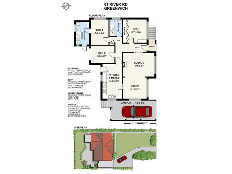 Floorplan of Homely house listing, 61 River Road, Greenwich NSW 2065
