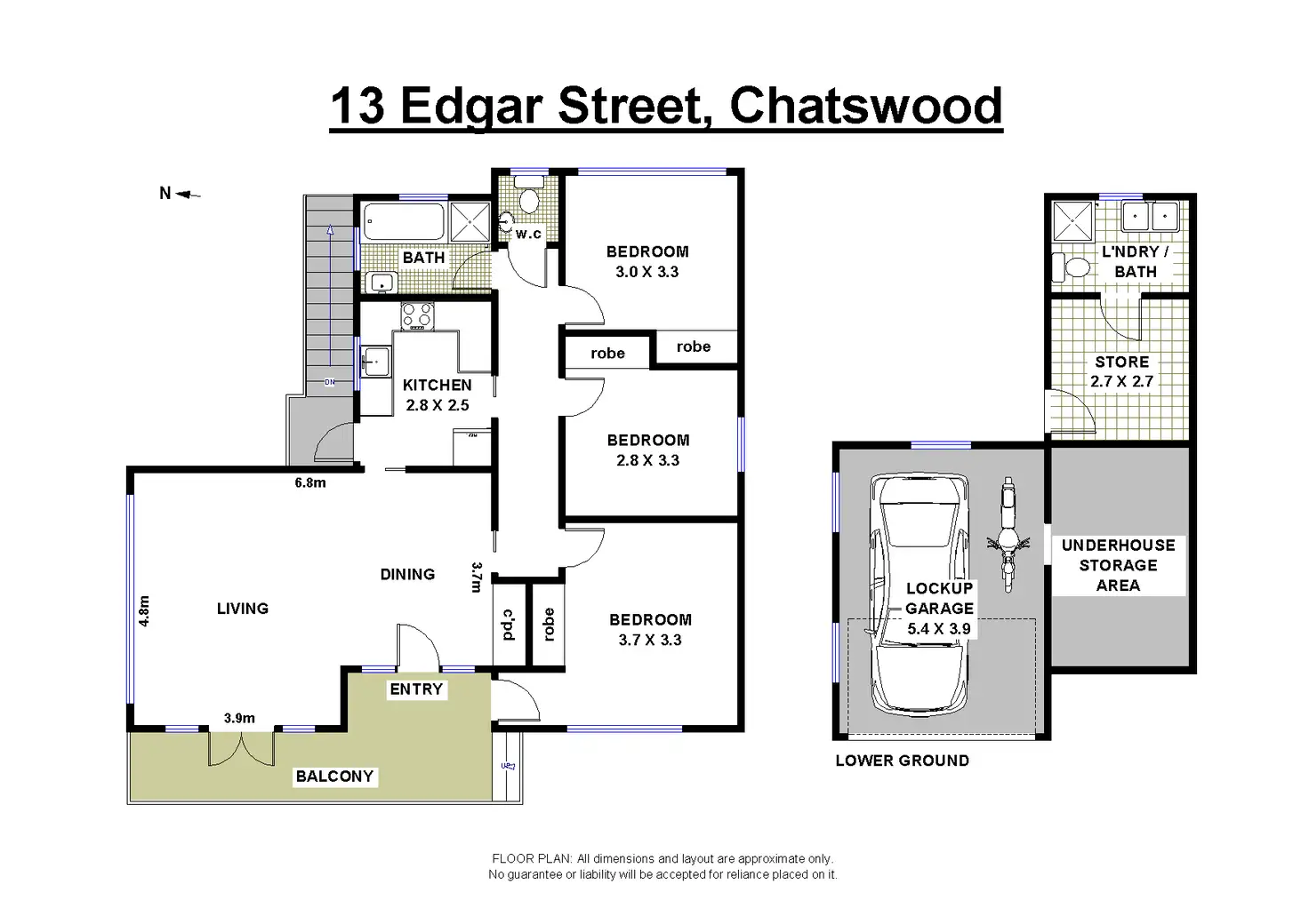 Floorplan of Homely house listing, 13 Edgar Street, Chatswood NSW 2067