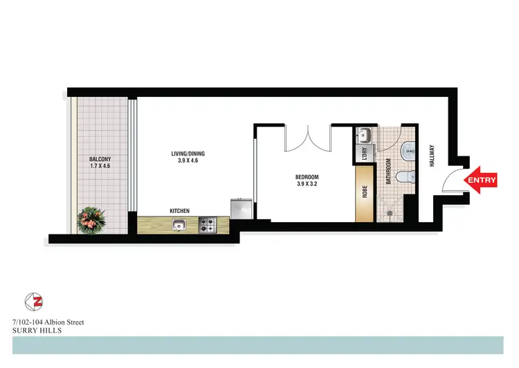 Floorplan of Homely apartment listing, 7/102-104 Albion Street, Surry Hills NSW 2010