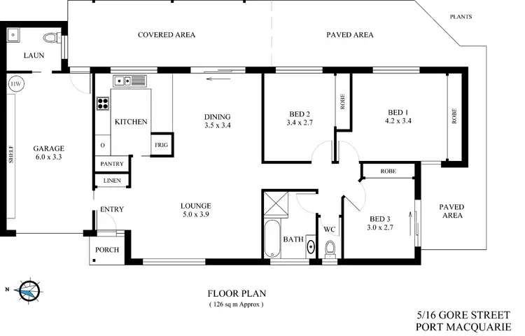 Floorplan of Homely villa listing, 5/16 Gore Street, Port Macquarie NSW 2444