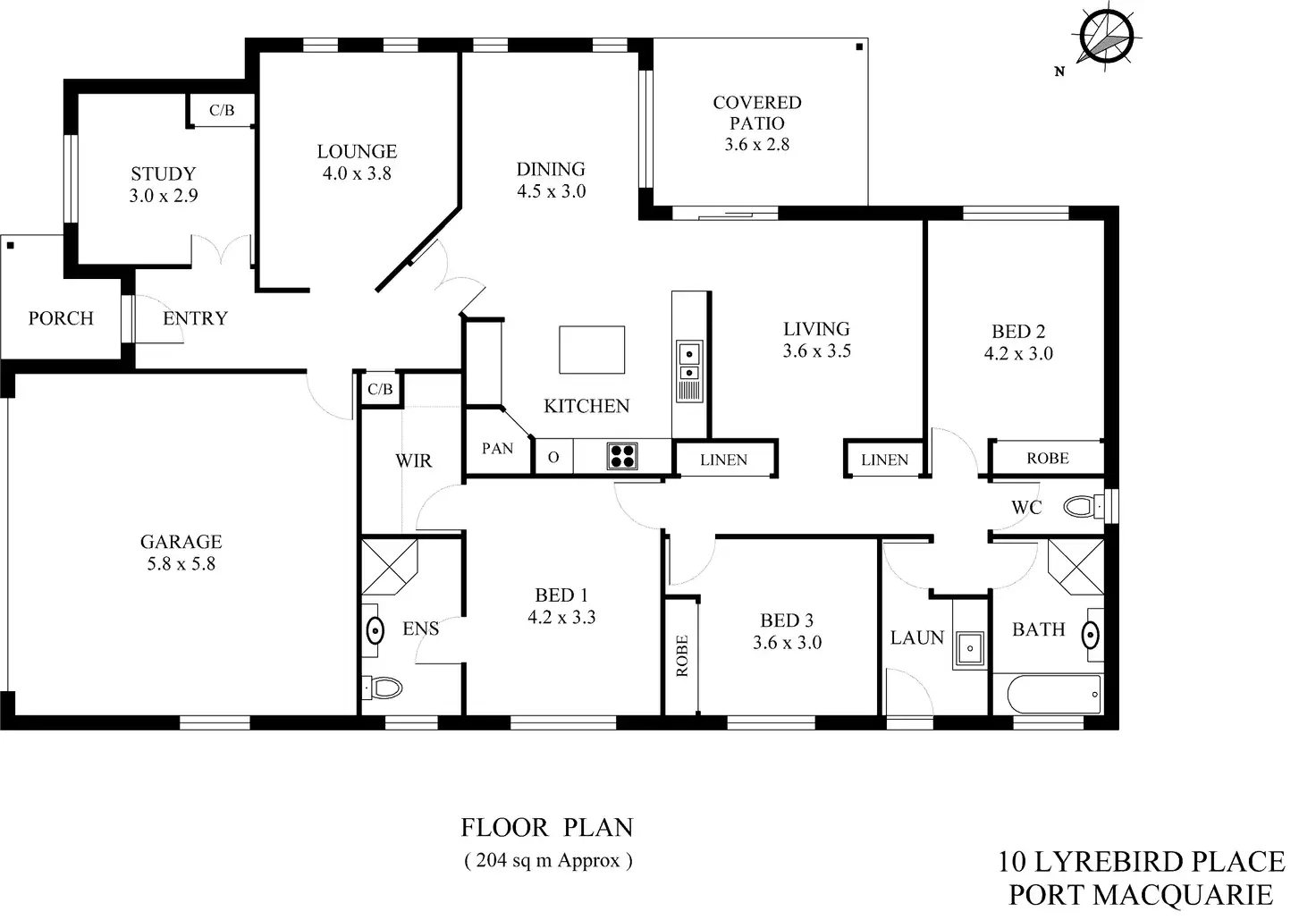 Floorplan of Homely house listing, 10 Lyrebird Place, Port Macquarie NSW 2444