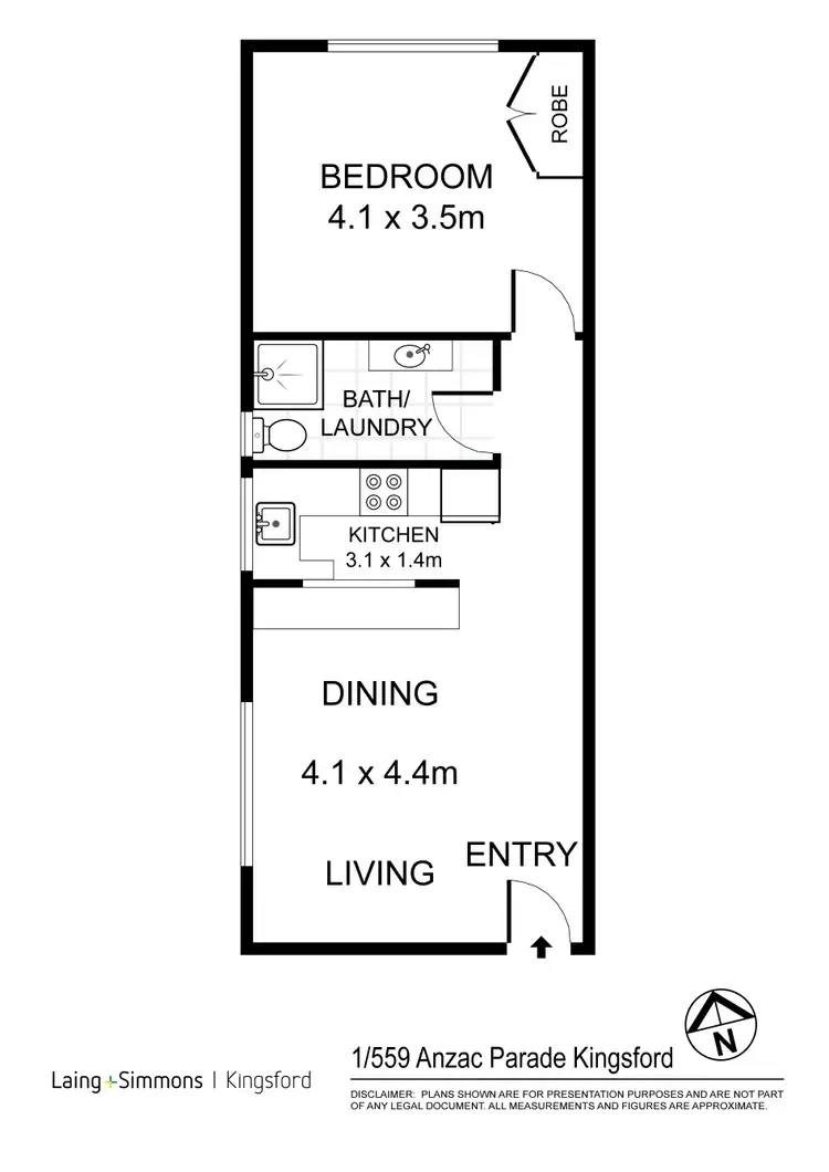 Floorplan of Homely unit listing, 1/559 Anzac Parade, Kingsford NSW 2032