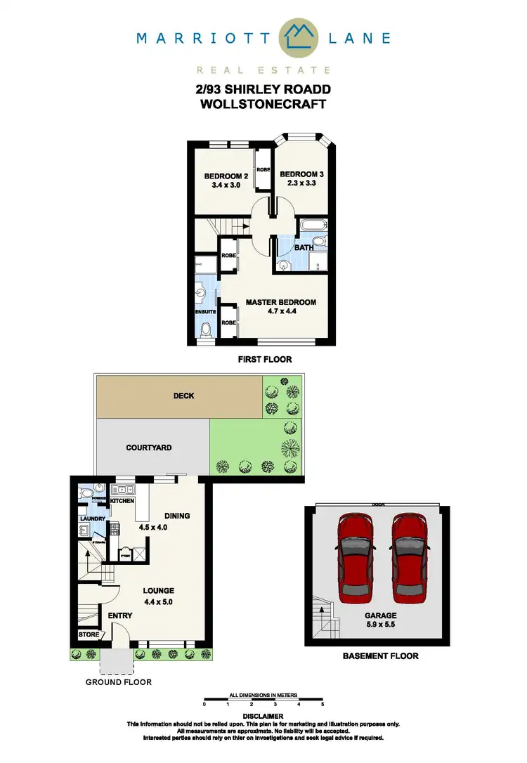 Floorplan of Homely townhouse listing, 2/93 Shirley Road, Wollstonecraft NSW 2065