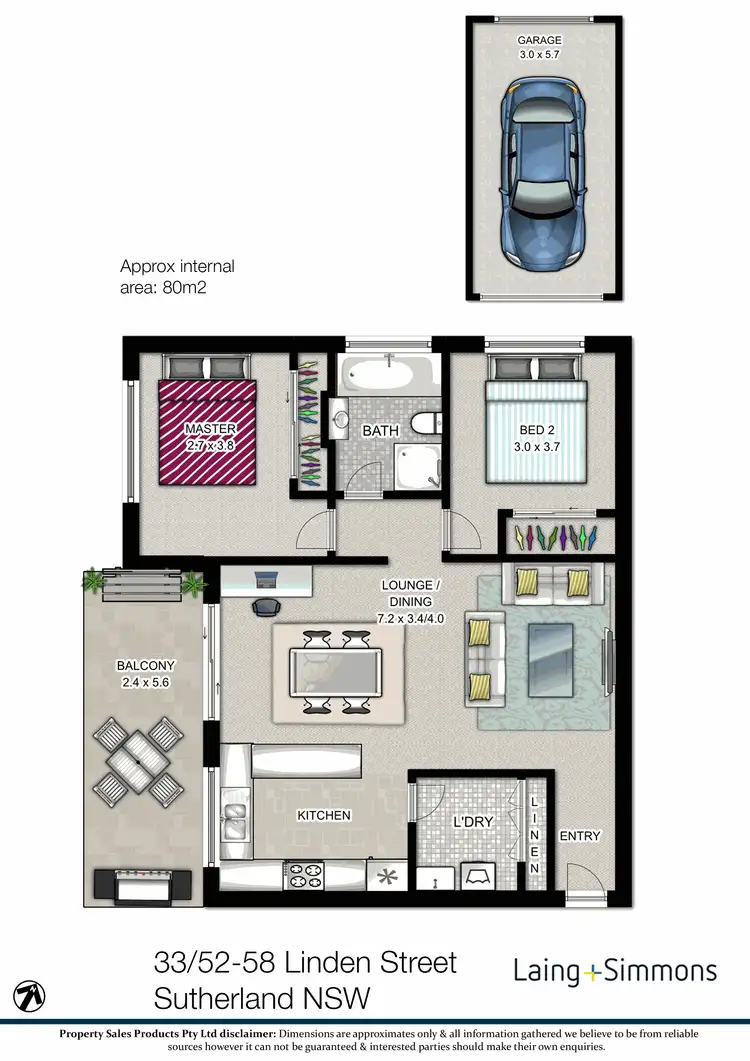 Floorplan of Homely apartment listing, 33/52 Linden Street, Sutherland NSW 2232