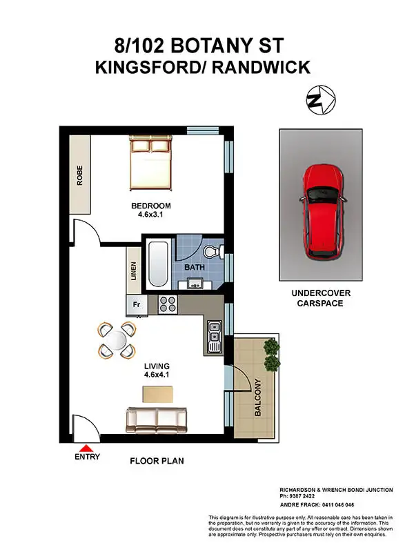 Floorplan of Homely apartment listing, 8/102 Botany Street, Kingsford NSW 2032