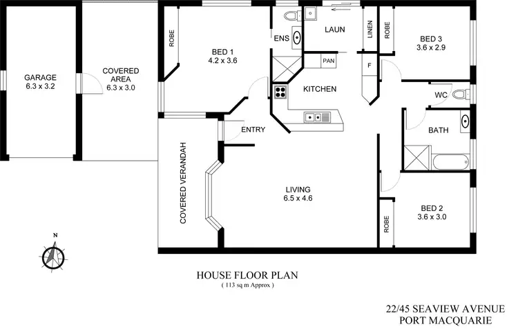 Floorplan of Homely villa listing, 22/45 Seaview Avenue, Port Macquarie NSW 2444
