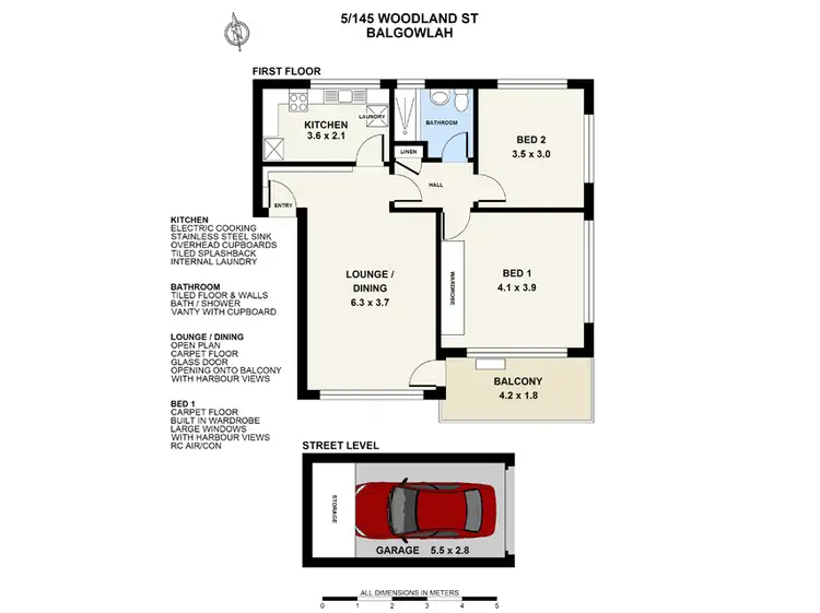 Floorplan of Homely apartment listing, 5/145 Woodland Street, Balgowlah NSW 2093