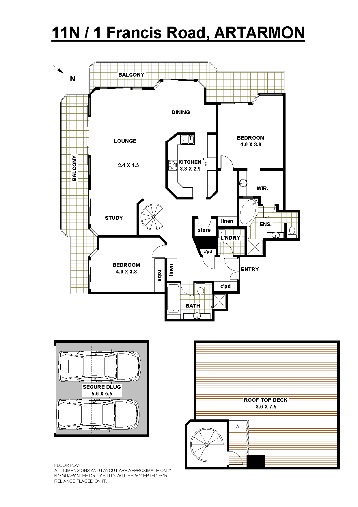 Floorplan of Homely unit listing, 11N/1 Francis Road, Artarmon NSW 2064