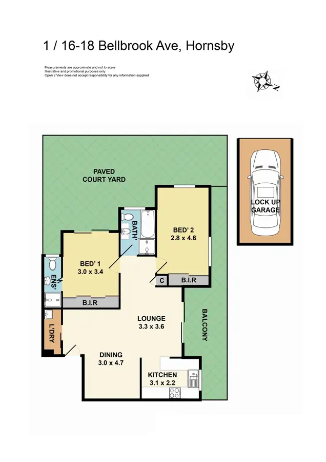 Floorplan of Homely unit listing, 1/16-18 Bellbrook Avenue, Hornsby NSW 2077