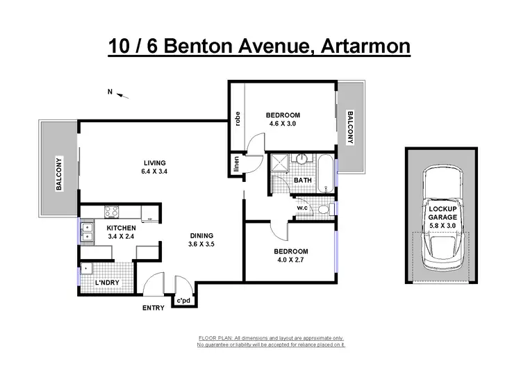 Floorplan of Homely unit listing, 10/6 Benton Avenue, Artarmon NSW 2064