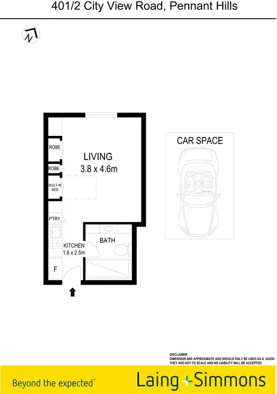 Floorplan of Homely studio listing, 401/2 City View Road, Pennant Hills NSW 2120