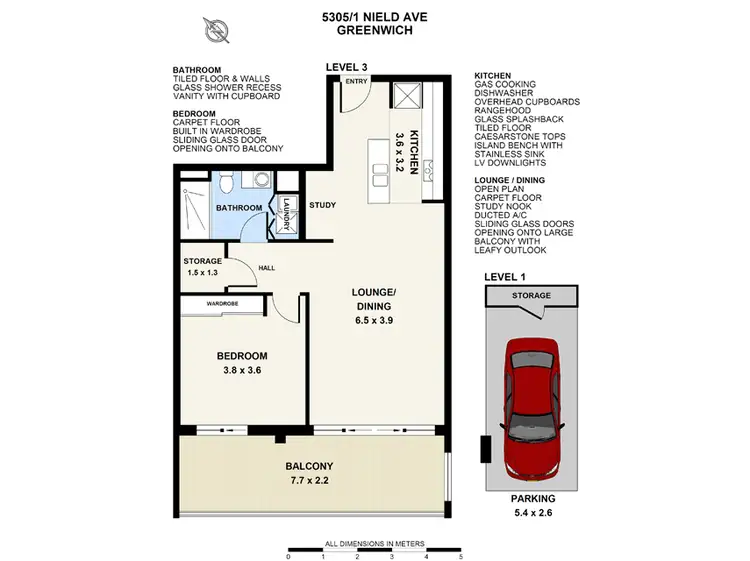 Floorplan of Homely unit listing, 5305/1-8 Nield Avenue, Greenwich NSW 2065