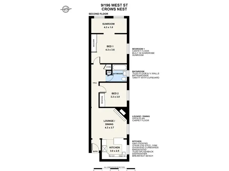 Floorplan of Homely unit listing, 9/196 West Street, Crows Nest NSW 2065