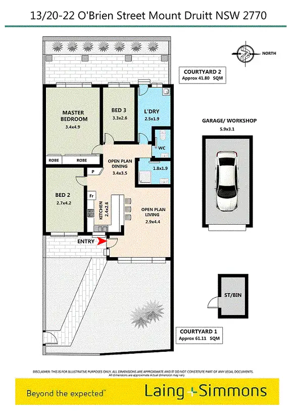 Floorplan of Homely villa listing, 13/20-22 O'Brien Street, Mount Druitt NSW 2770