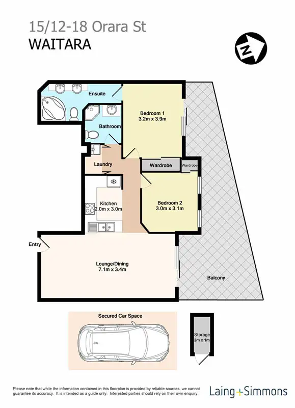 Floorplan of Homely apartment listing, 15/12-18 Orara Street, Waitara NSW 2077