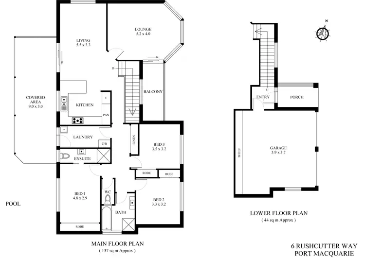 Floorplan of Homely house listing, 6 Rushcutter Way, Port Macquarie NSW 2444