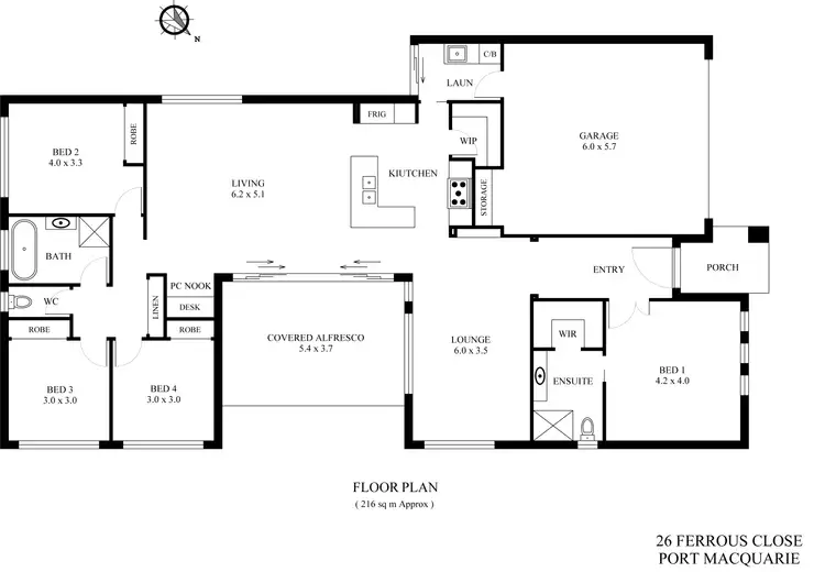 Floorplan of Homely house listing, 26 Ferrous Close, Port Macquarie NSW 2444