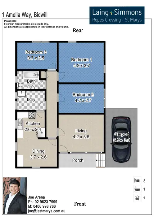 Floorplan of Homely house listing, 1 Amelia Way, Bidwill NSW 2770