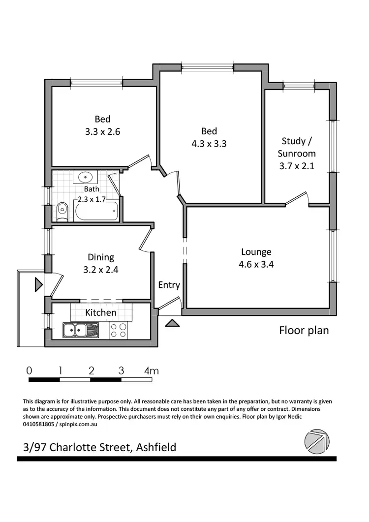 Floorplan of Homely unit listing, 3/97 Charlotte Street, Ashfield NSW 2131