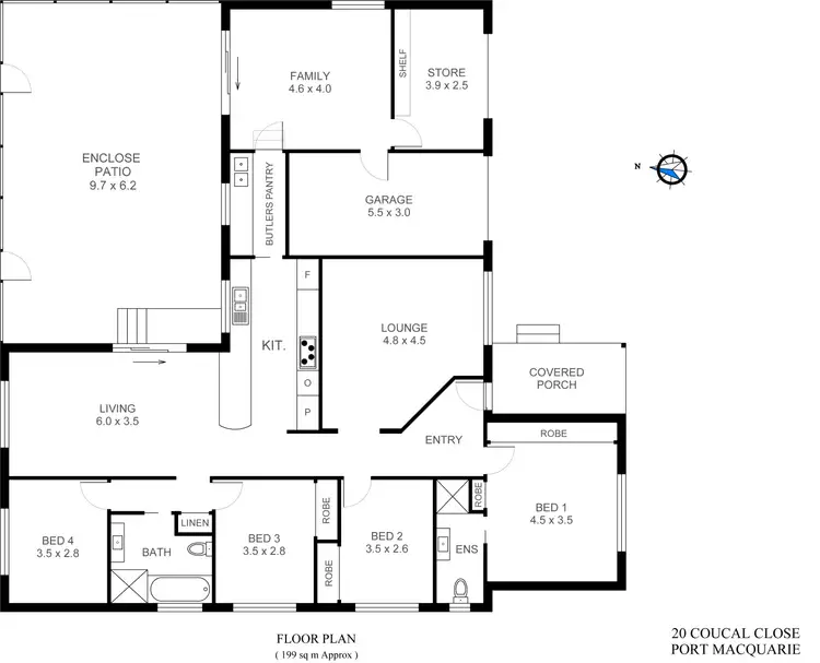 Floorplan of Homely house listing, 20 Coucal Close, Port Macquarie NSW 2444
