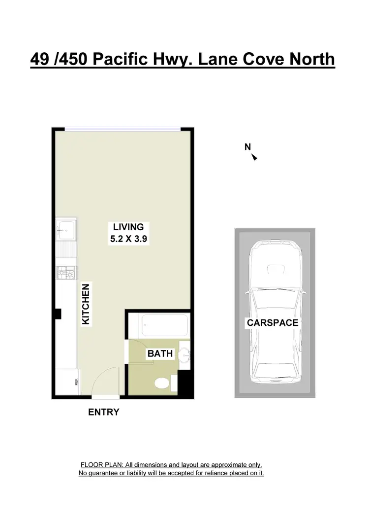 Floorplan of Homely studio listing, 49/450 Pacific Highway, Lane Cove North NSW 2066