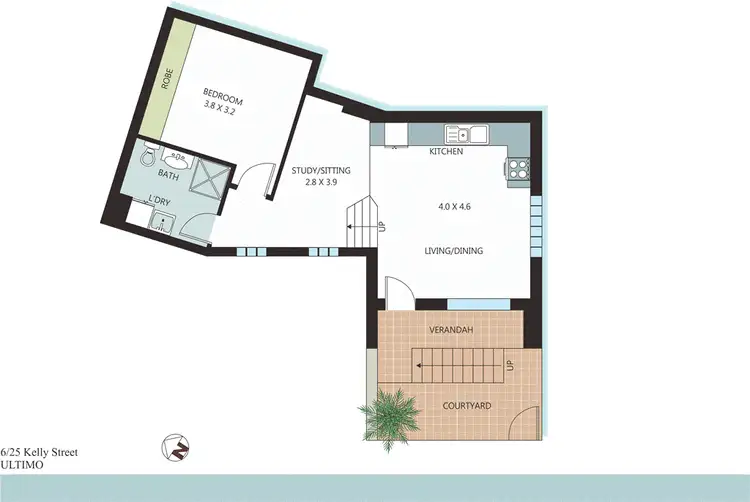 Floorplan of Homely apartment listing, 6/25 Kelly Street, Ultimo NSW 2007