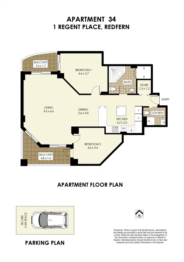 Floorplan of Homely apartment listing, 34/1 Regent Place, Redfern NSW 2016