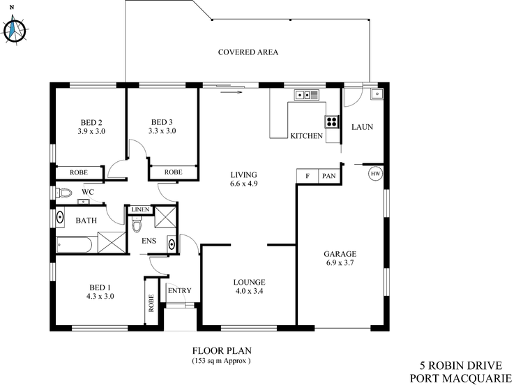 Floorplan of Homely house listing, 5 Robin Drive, Port Macquarie NSW 2444