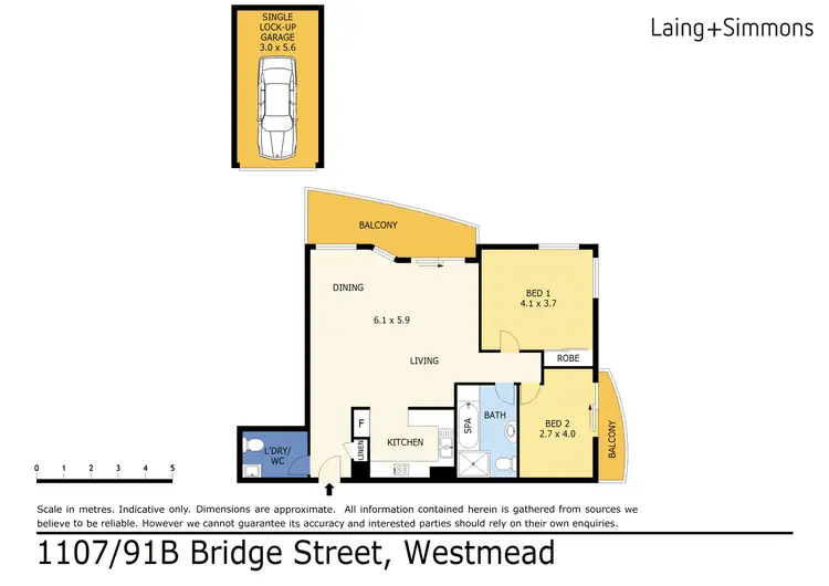 Floorplan of Homely unit listing, 1107/91b Bridge Road, Westmead NSW 2145