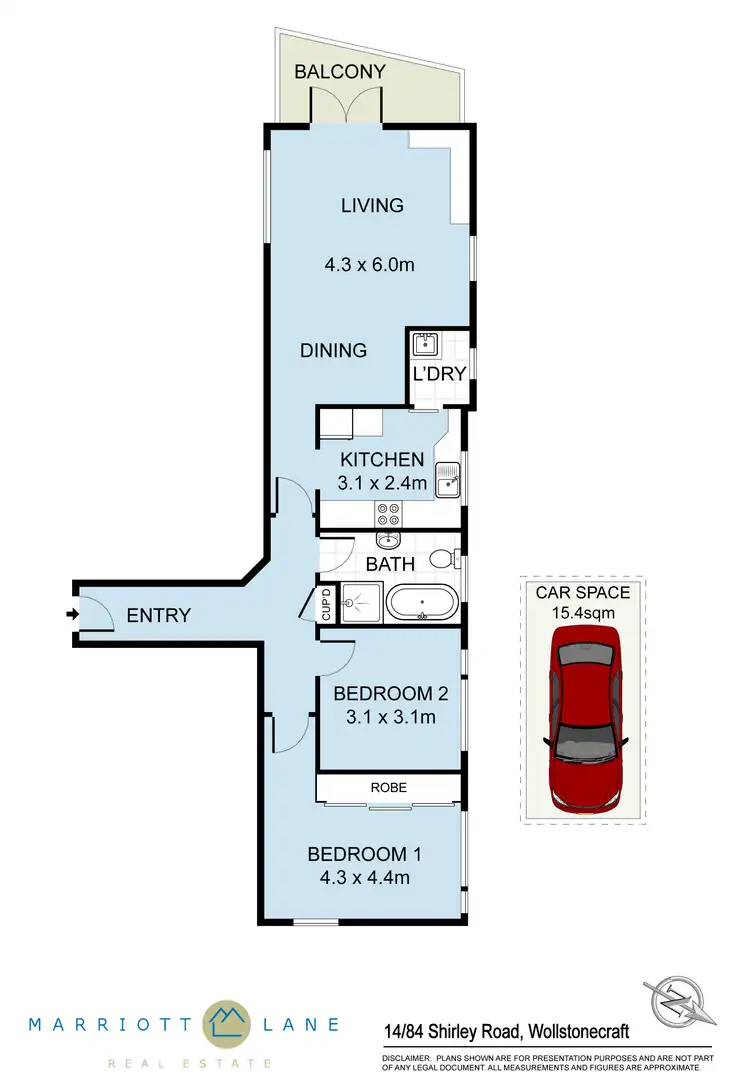 Floorplan of Homely unit listing, 14/84 Shirley Road, Wollstonecraft NSW 2065