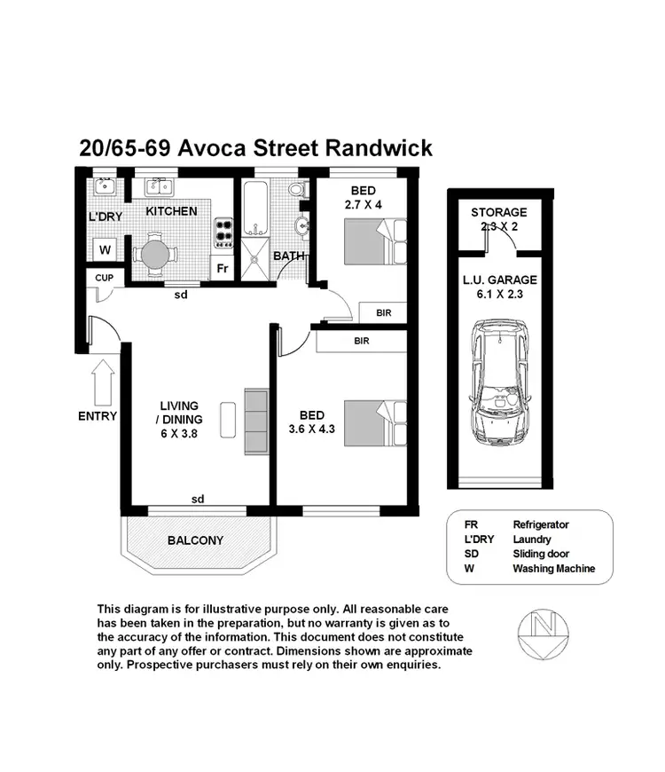 Floorplan of Homely unit listing, 20/65-69 Avoca Street, Randwick NSW 2031