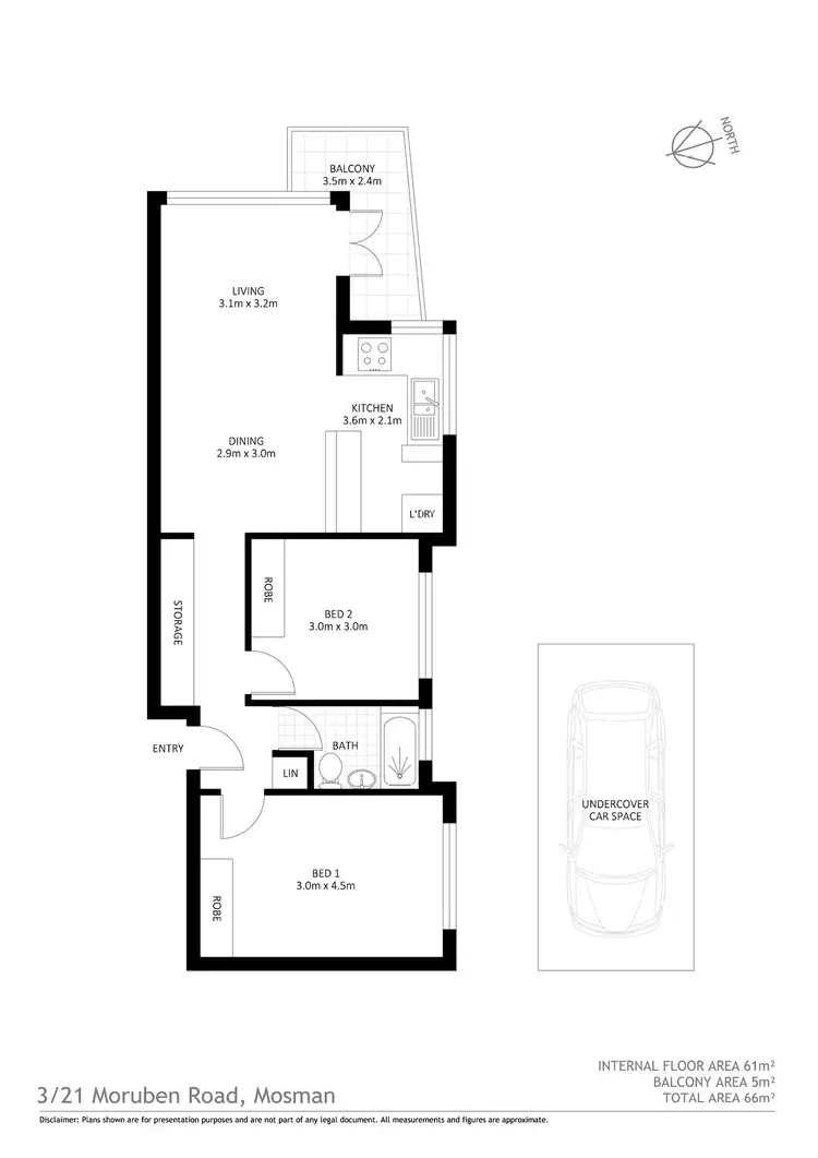 Floorplan of Homely apartment listing, 3/21 Moruben Road, Mosman NSW 2088