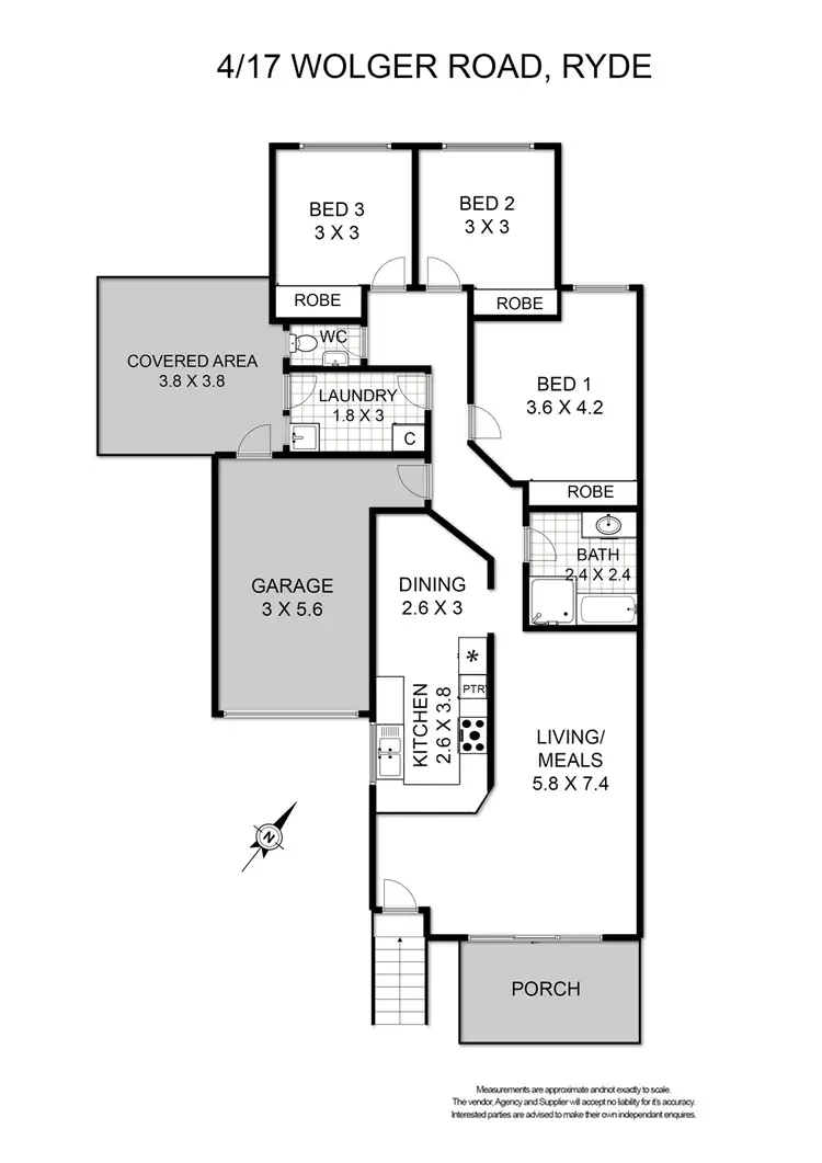 Floorplan of Homely villa listing, 4/17 Wolger Road, Ryde NSW 2112