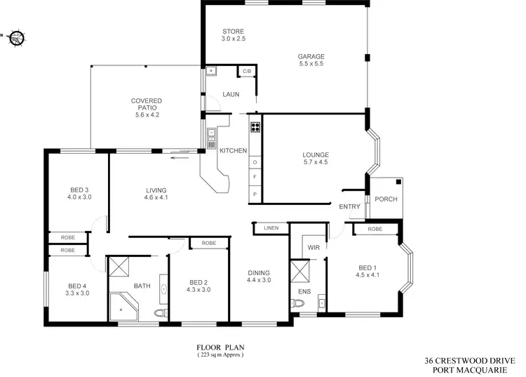 Floorplan of Homely house listing, 36 Crestwood Drive, Port Macquarie NSW 2444