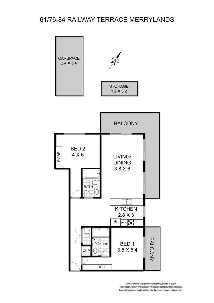 Floorplan of Homely unit listing, 61/76-84 Railway Terrace, Merrylands NSW 2160