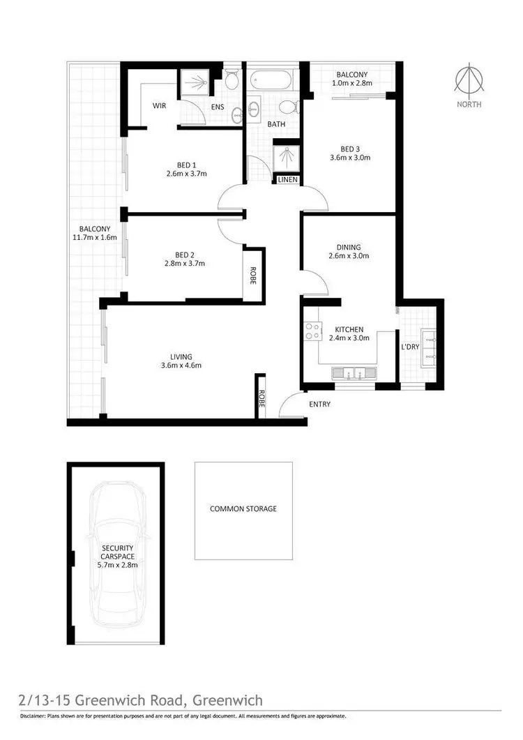 Floorplan of Homely apartment listing, 2/13-15 Greenwich Road, Greenwich NSW 2065