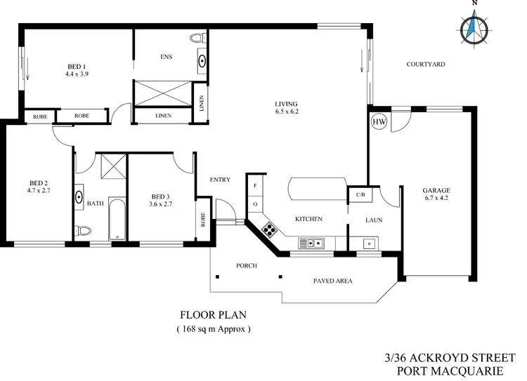Floorplan of Homely villa listing, 3/36 Ackroyd Street, Port Macquarie NSW 2444