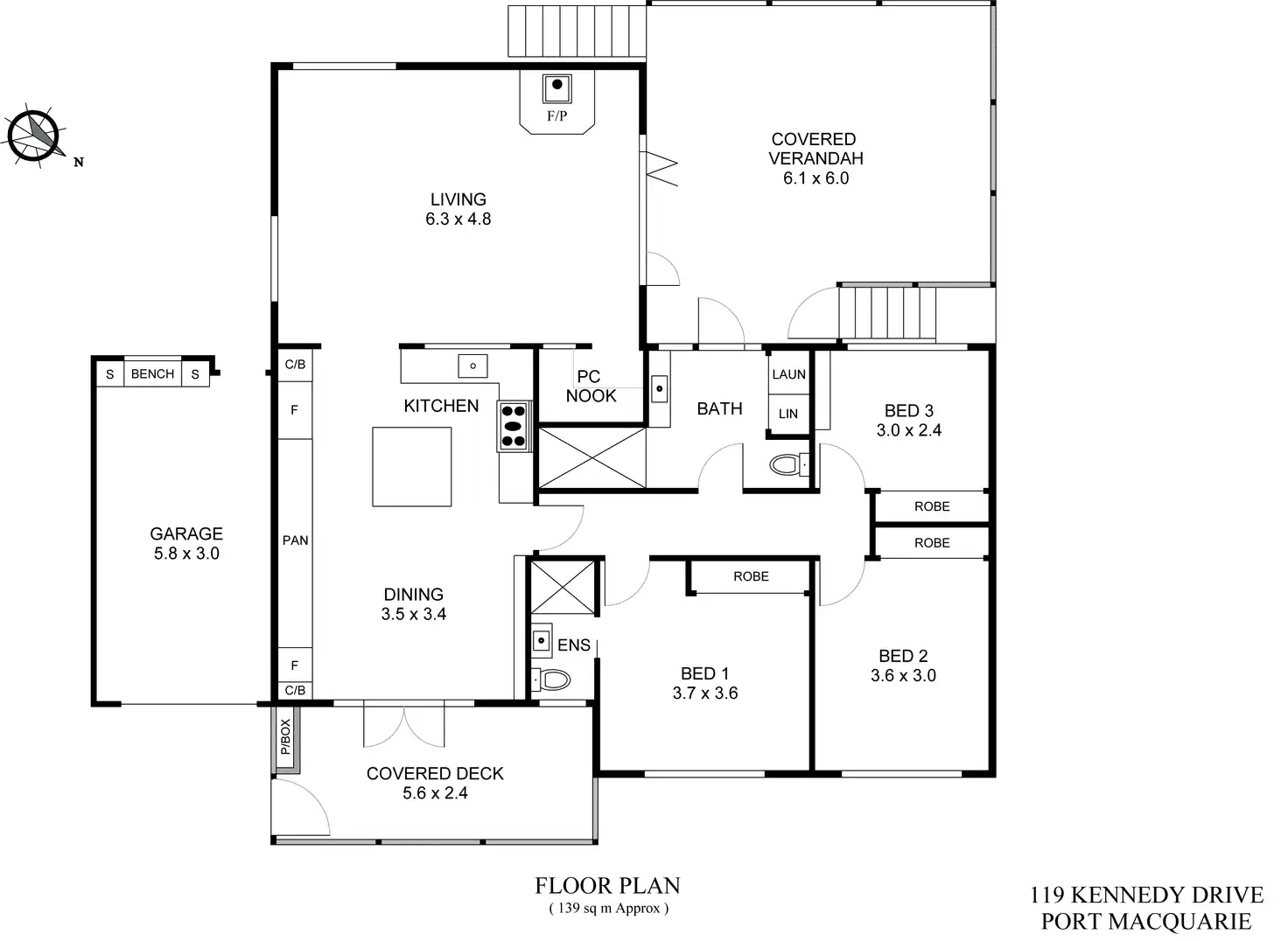 Floorplan of Homely house listing, 119 Kennedy Drive, Port Macquarie NSW 2444