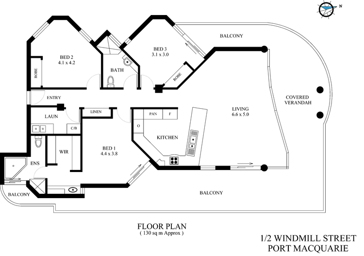 Floorplan of Homely apartment listing, 1/2 Windmill Street, Port Macquarie NSW 2444