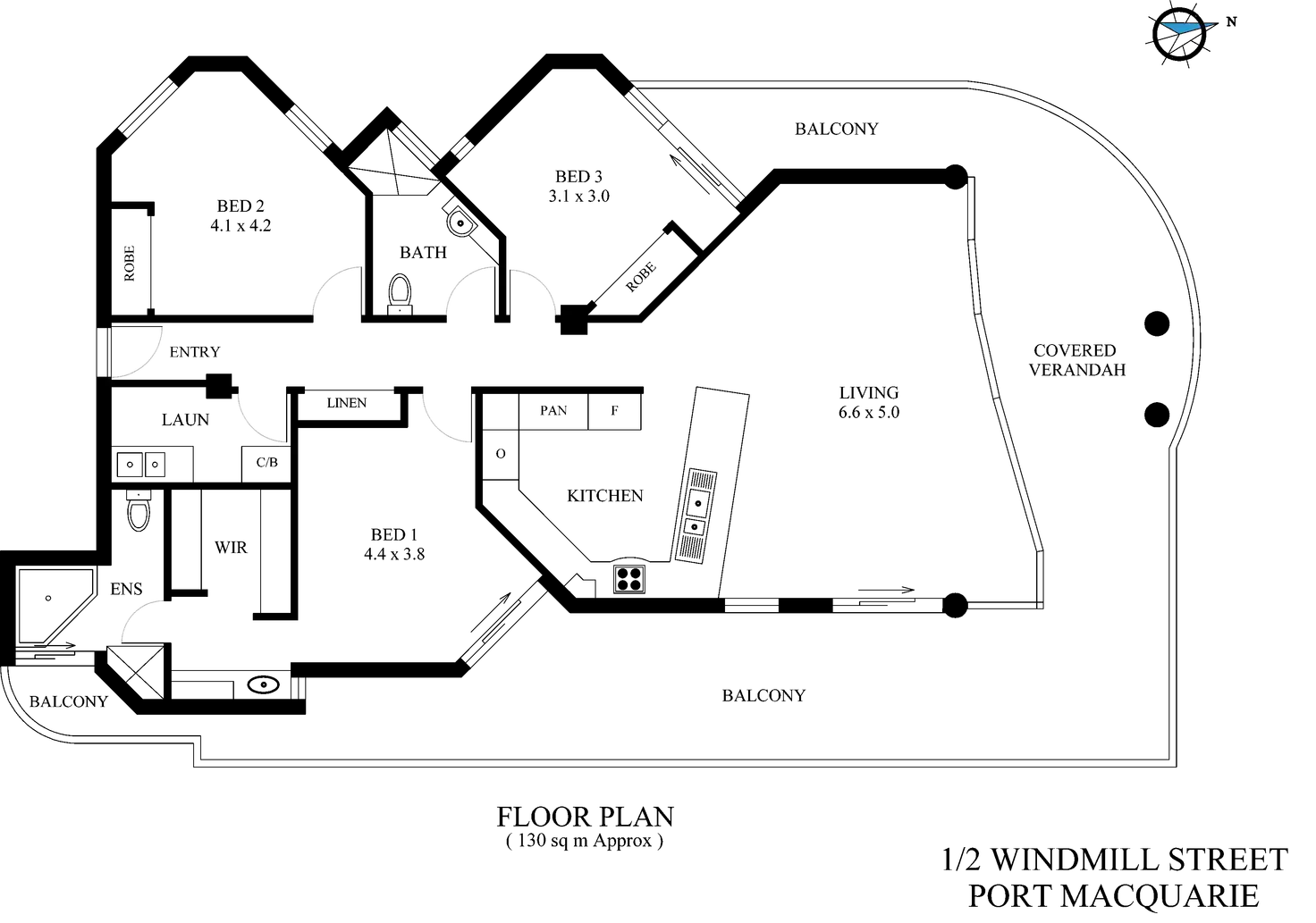 Floorplan of Homely apartment listing, 1/2 Windmill Street, Port Macquarie NSW 2444
