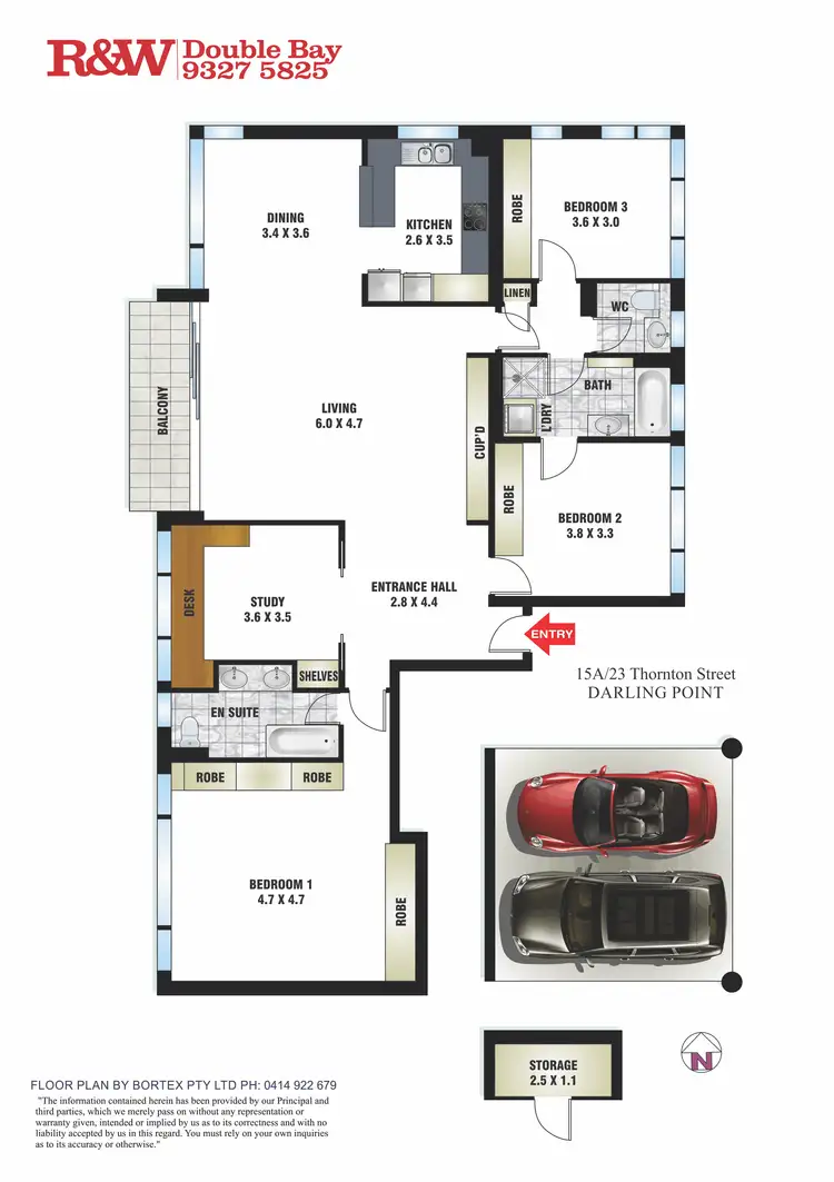 Floorplan of Homely apartment listing, 15A/23 Thornton Street, Darling Point NSW 2027